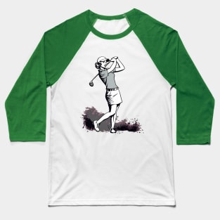 Woman Golfer Baseball T-Shirt